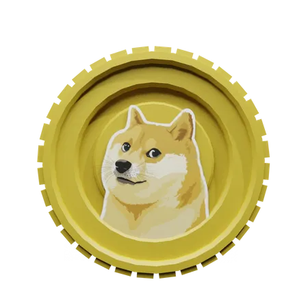 Moneda dogecoin  3D Illustration