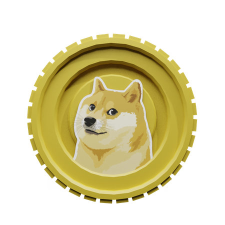 Dogecoin-Münze  3D Illustration