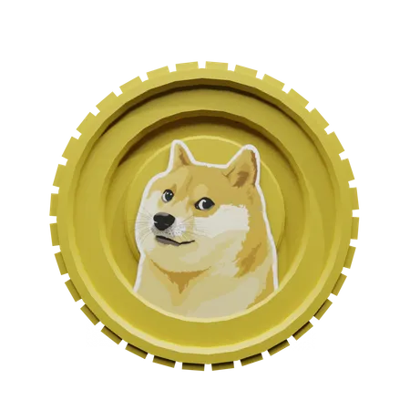 Dogecoin-Münze  3D Illustration