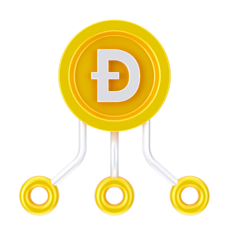 Dogecoin-Netzwerk  3D Icon