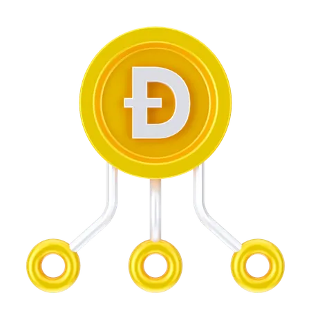 Dogecoin-Netzwerk  3D Icon