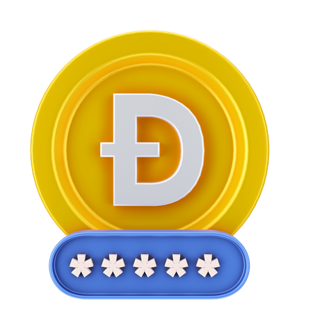 Dogecoin-Passwort  3D Icon