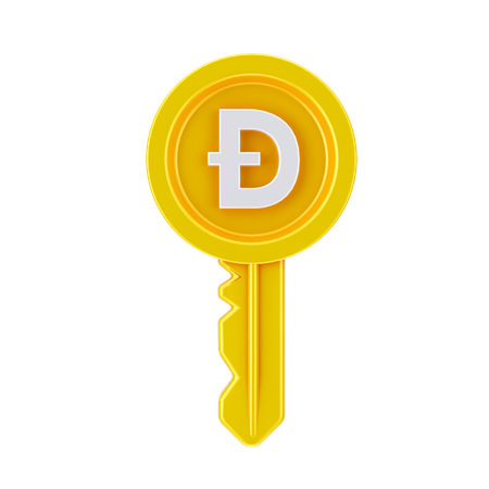 Dogecoin-Schlüssel  3D Icon