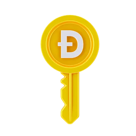 Dogecoin-Schlüssel  3D Icon