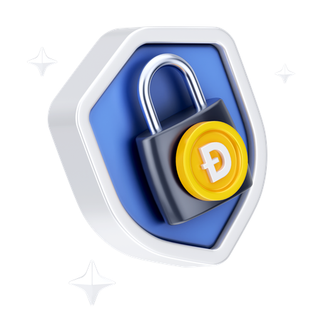 Dogecoin Security  3D Icon