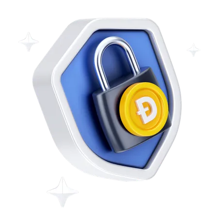 Dogecoin Security  3D Icon