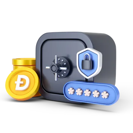 Dogecoin Security  3D Icon