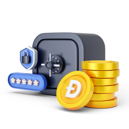 Dogecoin Security  3D Icon