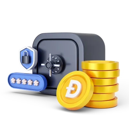 Dogecoin Security  3D Icon