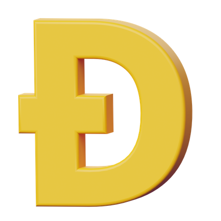 Dogecoin Sign  3D Icon