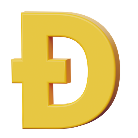 Dogecoin Sign  3D Icon