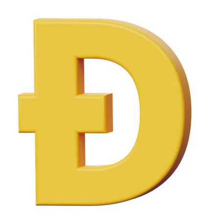 Dogecoin Sign  3D Icon