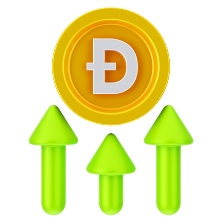 Dogecoin-Wachstum  3D Icon