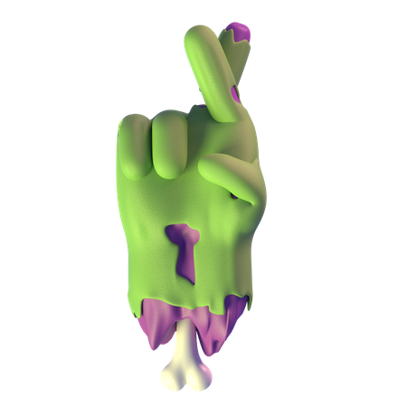 Main de zombie doigt croisé  3D Icon