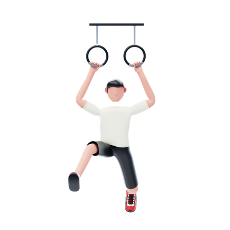 Doing Exercise With Gymnastics Ring  3D Icon