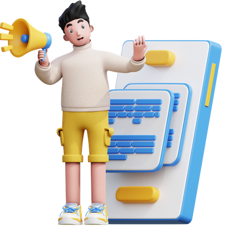 Doing Marketing Work  3D Illustration