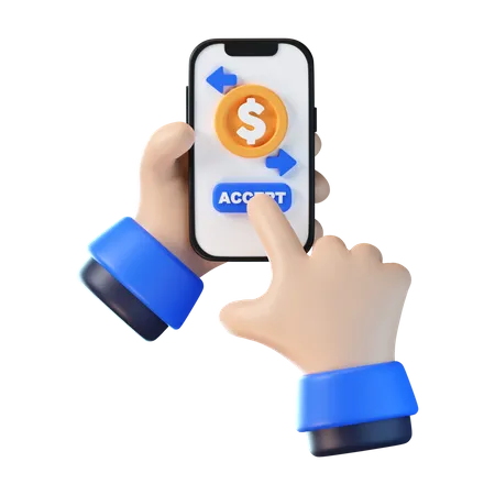 Doing Mobile Money Transfer  3D Icon