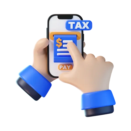 Doing Online Tax Payment  3D Icon