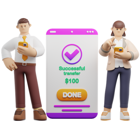 Doing Transfer Money  3D Icon