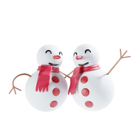 Dois boneco de neve  3D Icon