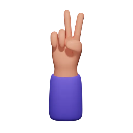 Dois dedos  3D Icon