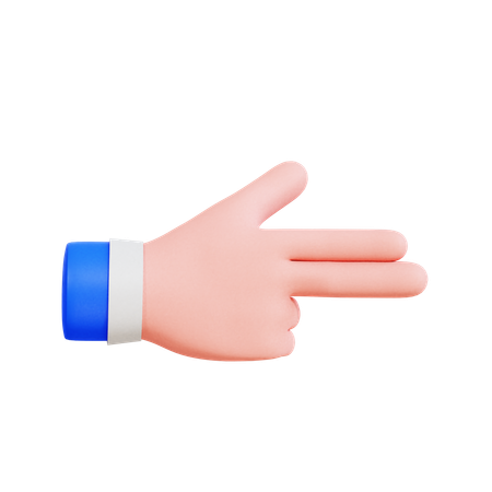 Dois dedos apontando para a direita  3D Icon