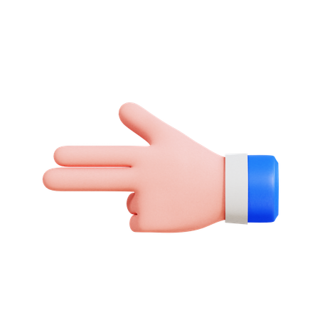 Dois dedos apontando para a esquerda  3D Icon