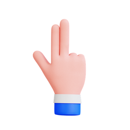 Dois dedos apontando para cima  3D Icon