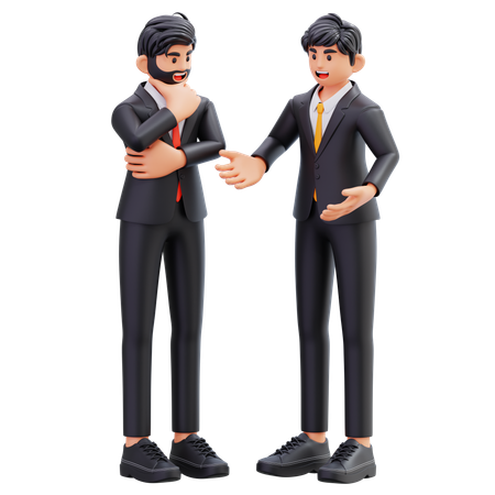 Dois homens de negócios fazendo negócios discutindo  3D Icon