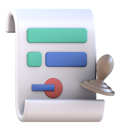 Dokument genehmigen  3D Icon