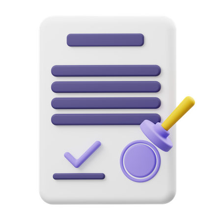 Dokument genehmigen  3D Icon