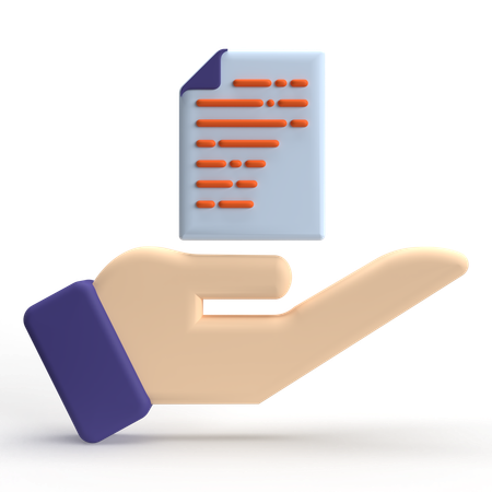 Dokument in der Hand  3D Icon