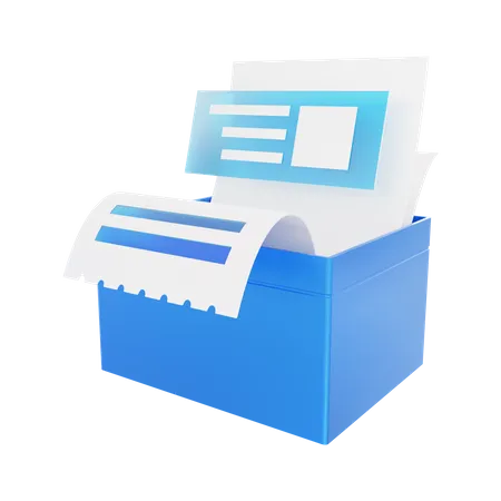 Dokumente Dateien Archiv Aufbewahrungsbox  3D Icon