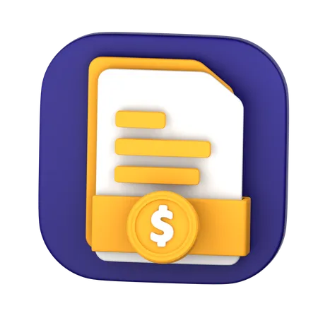 Fichier de paiement en dollars  3D Icon