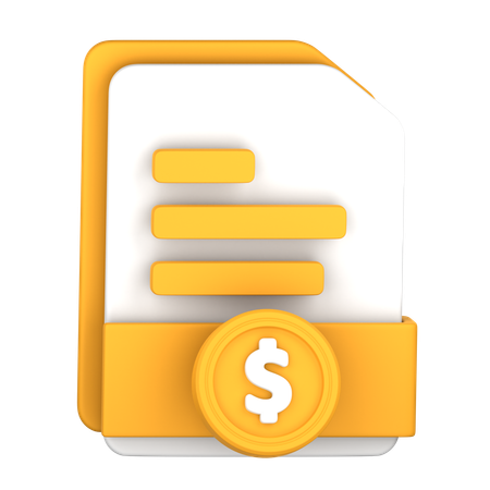 Dolalr Payment File  3D Icon