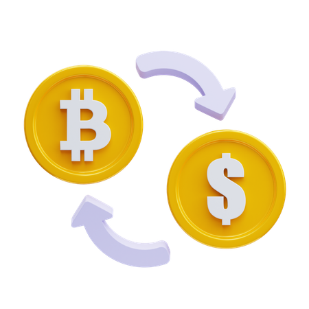 Dólar a bitcoin  3D Icon