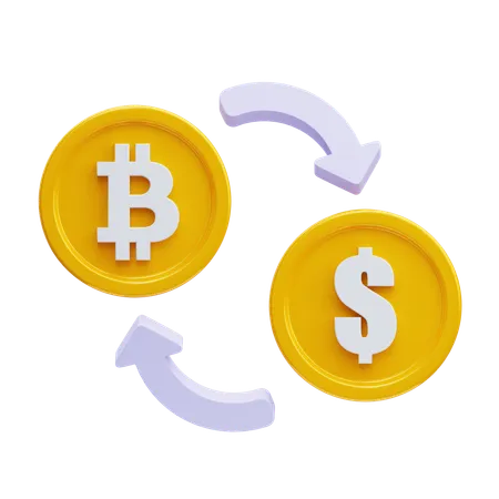 Dólar a bitcoin  3D Icon