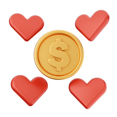 Amor dólar  3D Icon