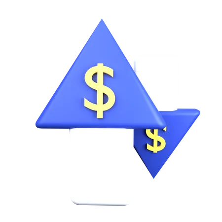 Arriba abajo dólar  3D Icon