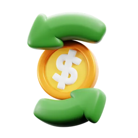 Câmbio de dólar  3D Icon