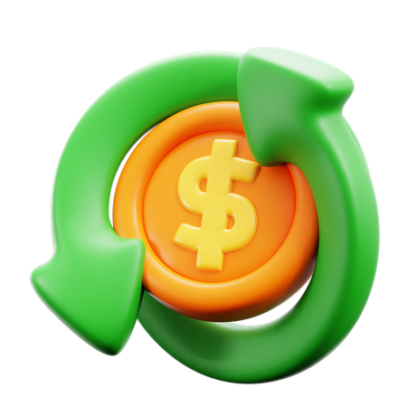 Câmbio de dólar  3D Icon