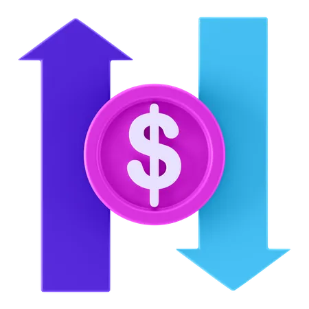 Câmbio de dólar  3D Icon