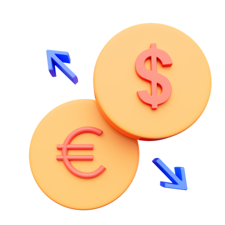 Câmbio de dólar  3D Icon