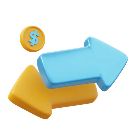 Câmbio de dólar  3D Icon