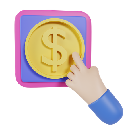 Clique de mão de dólar  3D Icon