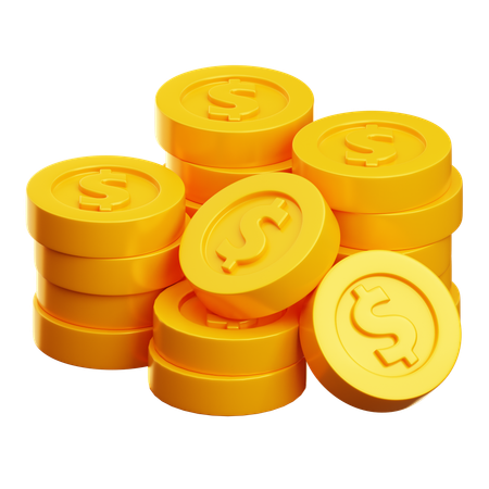 Dolar Coin stack  3D Icon