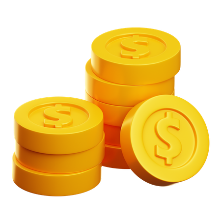 Dolar Coin stack  3D Icon