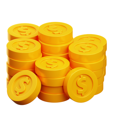 Dolar Coin stack  3D Icon