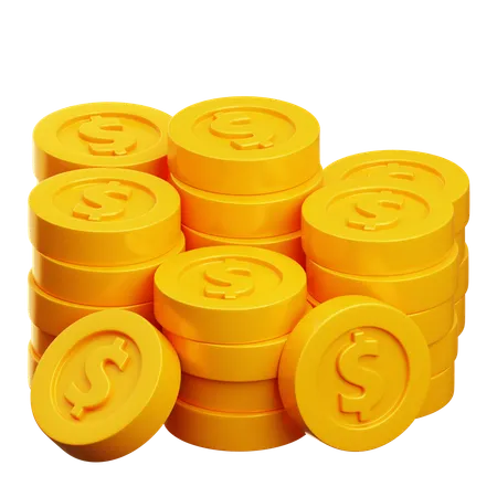 Dolar Coin stack  3D Icon