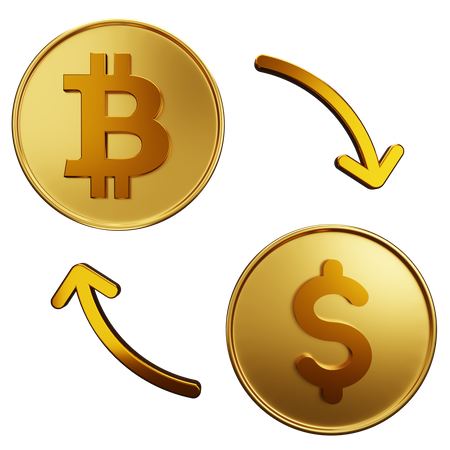 Dólar de cambio bitcoin  3D Icon